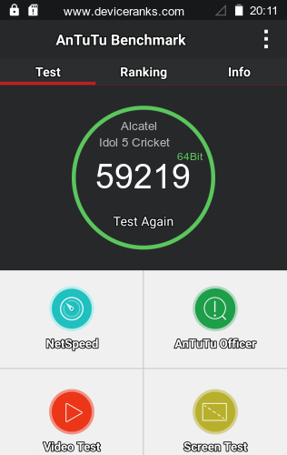 AnTuTu Alcatel Idol 5 Cricket