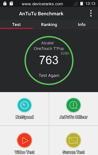 AnTuTu telefon Alcatel OneTouch T'Pop AnTuTu Alcatel OneTouch T'Pop