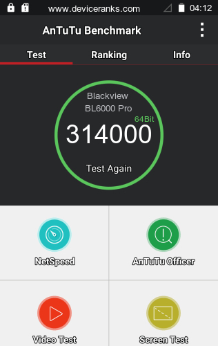 AnTuTu el teléfono móvil Blackview BL6000 Pro AnTuTu Blackview BL6000 Pro