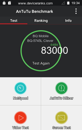 AnTuTu mobile phone BQ Mobile BQ-5745L Clever AnTuTu BQ Mobile BQ-5745L Clever