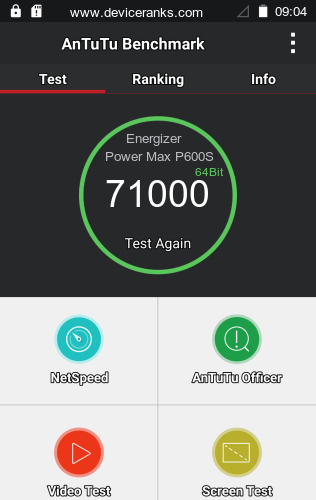 AnTuTu Energizer Power Max P600S