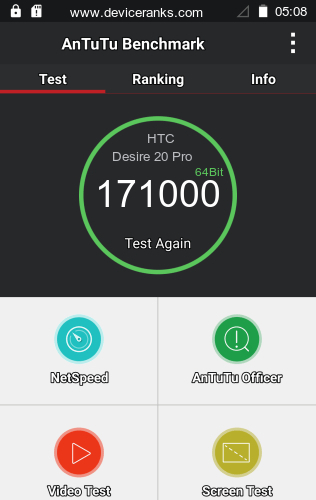 AnTuTu HTC Desire 20 Pro