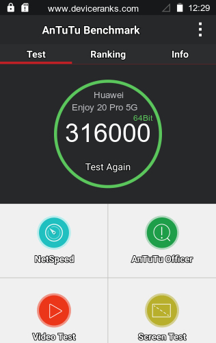 AnTuTu Huawei Enjoy 20 Pro 5G