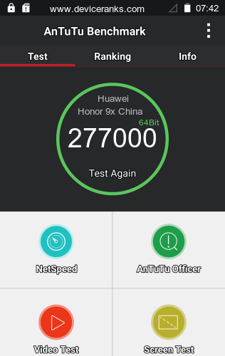 AnTuTu Huawei Honor 9x China