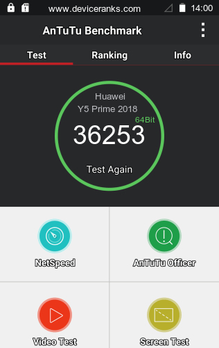 AnTuTu Huawei Y5 Prime 2018