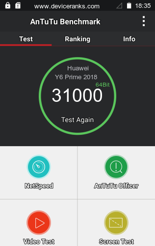 AnTuTu Huawei Y6 Prime 2018