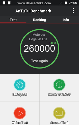 AnTuTu Motorola Edge 20 Lite