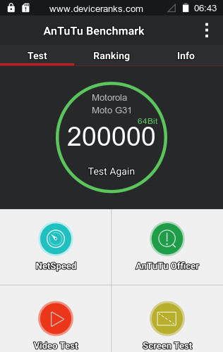 AnTuTu Motorola Moto G31