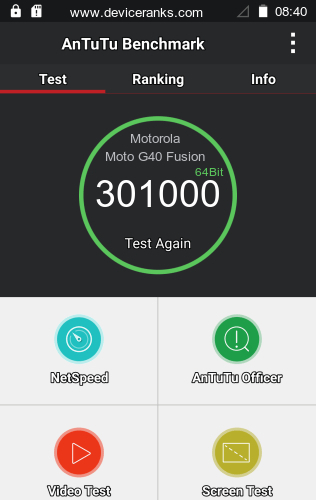 AnTuTu Motorola Moto G40 Fusion