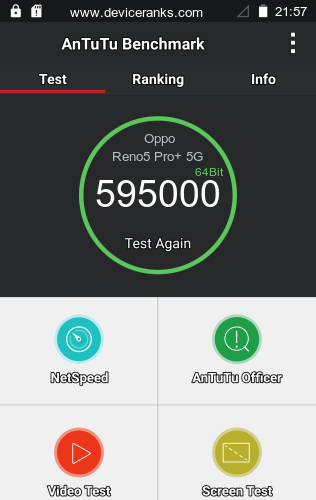 AnTuTu Oppo Reno5 Pro+ 5G