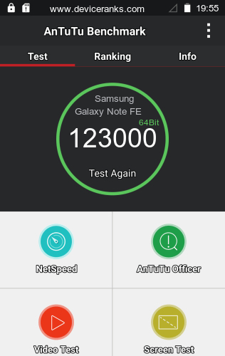 AnTuTu Samsung Galaxy Note FE SD820