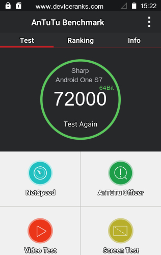 AnTuTu Sharp Android One S7