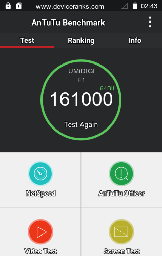 AnTuTu telefon UMiDIGI F1 AnTuTu UMiDIGI F1
