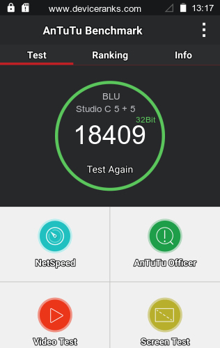 AnTuTu el teléfono móvil BLU Studio C 5 + 5 AnTuTu BLU Studio C 5 + 5