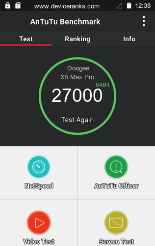 AnTuTu el teléfono móvil Doogee X5 Max Pro AnTuTu Doogee X5 Max Pro