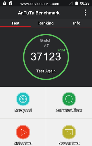 AnTuTu telemóvel Gretel A7 AnTuTu Gretel A7