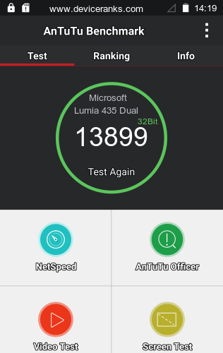 AnTuTu el teléfono móvil Microsoft Lumia 435 Dual SIM AnTuTu Microsoft Lumia 435 Dual SIM
