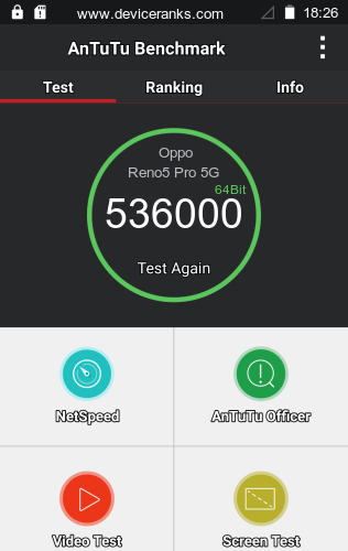 AnTuTu мобільний телефон Oppo Reno5 Pro 5G AnTuTu Oppo Reno5 Pro 5G