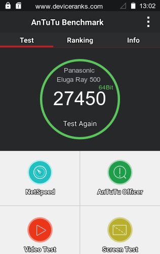 AnTuTu el teléfono móvil Panasonic Eluga Ray 500 AnTuTu Panasonic Eluga Ray 500