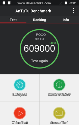 AnTuTu el teléfono móvil POCO X3 GT AnTuTu POCO X3 GT