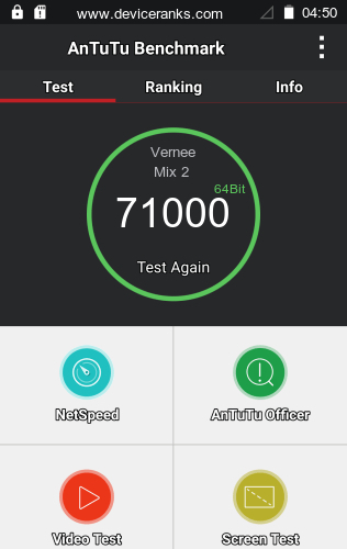 AnTuTu el teléfono móvil Vernee Mix 2 AnTuTu Vernee Mix 2