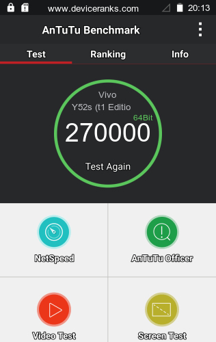 AnTuTu Vivo Y52s (t1 Edition)